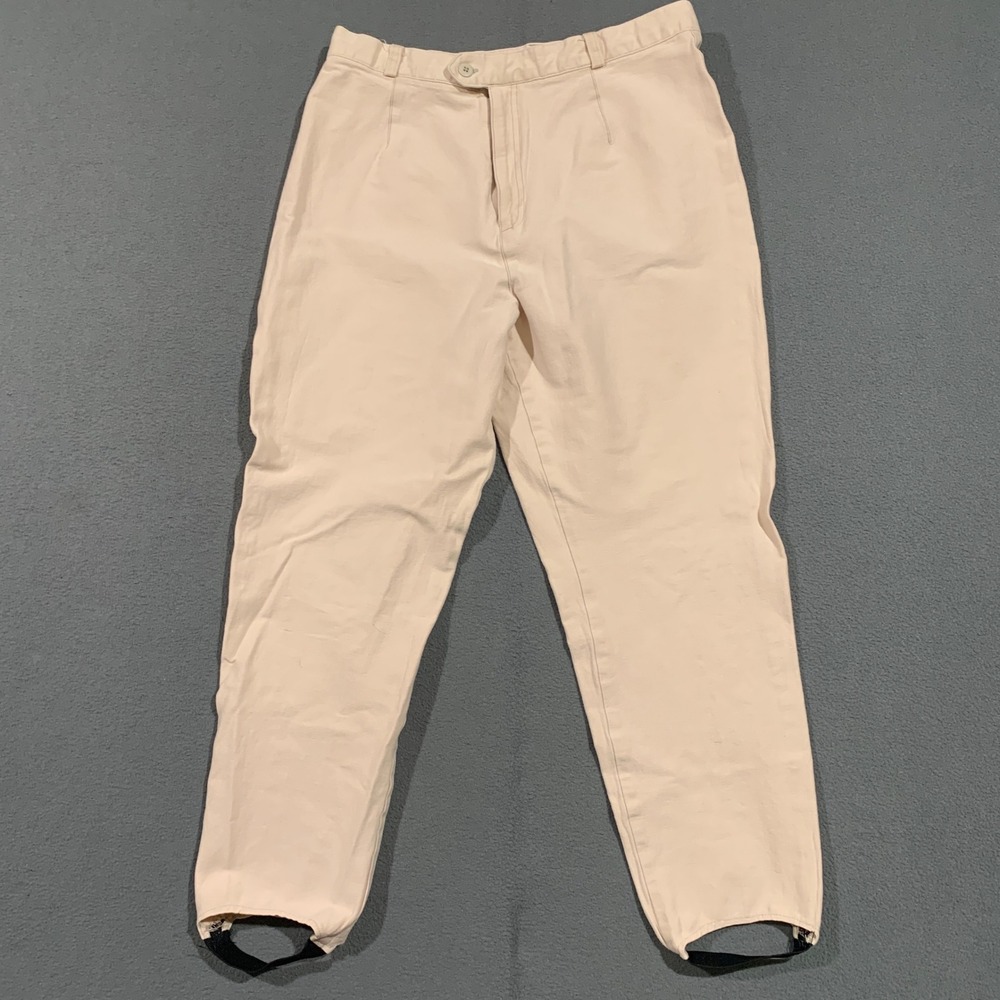 Vintage Hunt Club Women's Tan Khaki Stirrup Pants Size 16 Cotton Spandex Blend